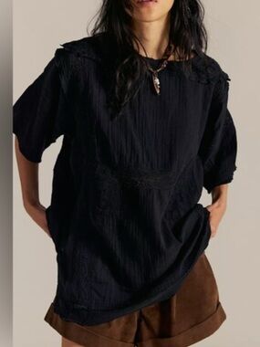 Free People Rustic Romance Top in black size small